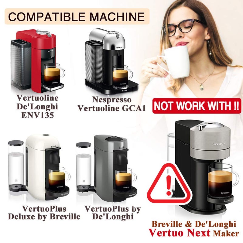 CAPMESSO Stainless Steel Reusable Coffee Capsules, Metal Refillable Coffee Pod Compatible with Nespresso Vertuoline GCA1/ENV135/ENV150/BNV420,Not Work with Vertuoline NEXT & POP(8OZ-Coffee Cup) - Image 4